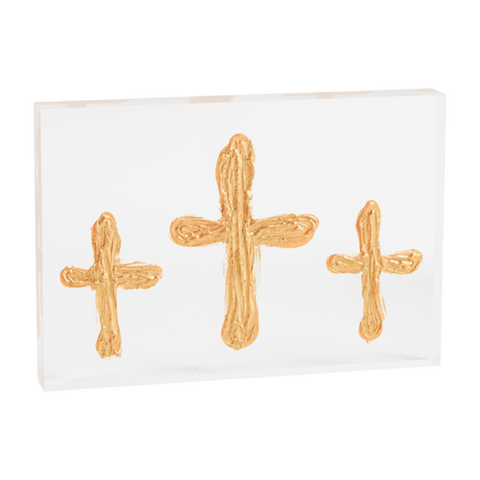 Mud Pie Triple Acrylic Cross Plaque