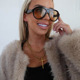 Chan-Sutt Pearls Wrap Around Cross Necklace