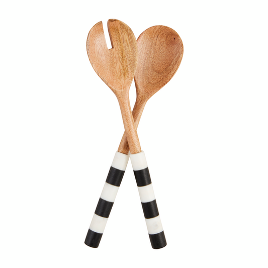 Mud Pie Striped Marble Salad Servers